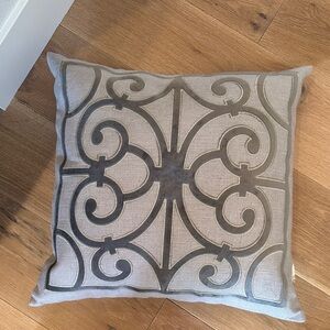 Source Unknown Gray and Black Accent Pillow
